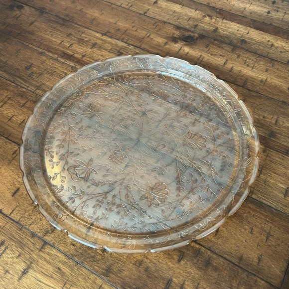 Jeannette Iridescent Floragold Depression Glass Tray Platter - Picture 4 of 5